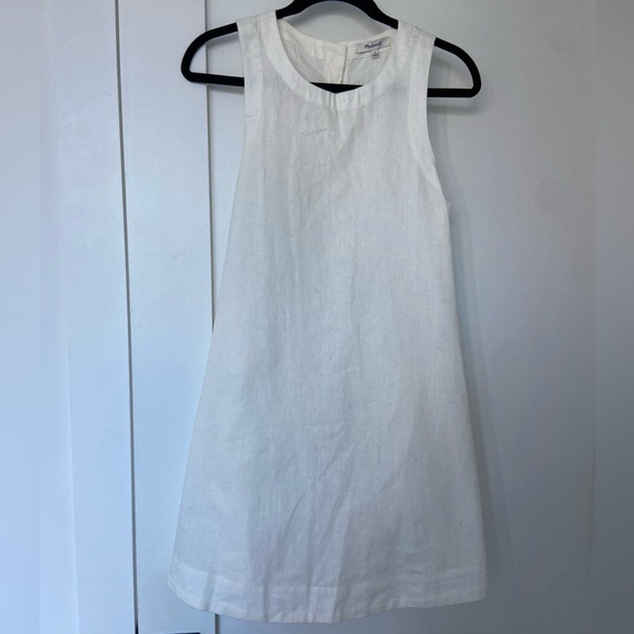 White linen Madewell dress with pockets - Picture 1 of 4